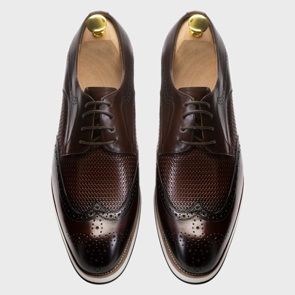 Durchbrochene Herren-Derby-Schuhe aus Leder im klassischen Stil - Humberto