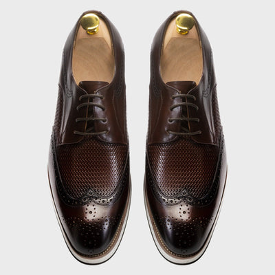 Durchbrochene Herren-Derby-Schuhe aus Leder im klassischen Stil - Humberto