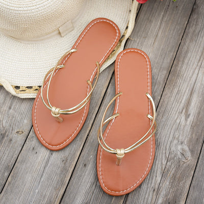 Minimalistische Damen-Sandalen mit dünnen Riemen aus Kunststoff - Adela