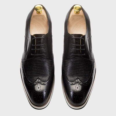 Durchbrochene Herren-Derby-Schuhe aus Leder im klassischen Stil - Humberto