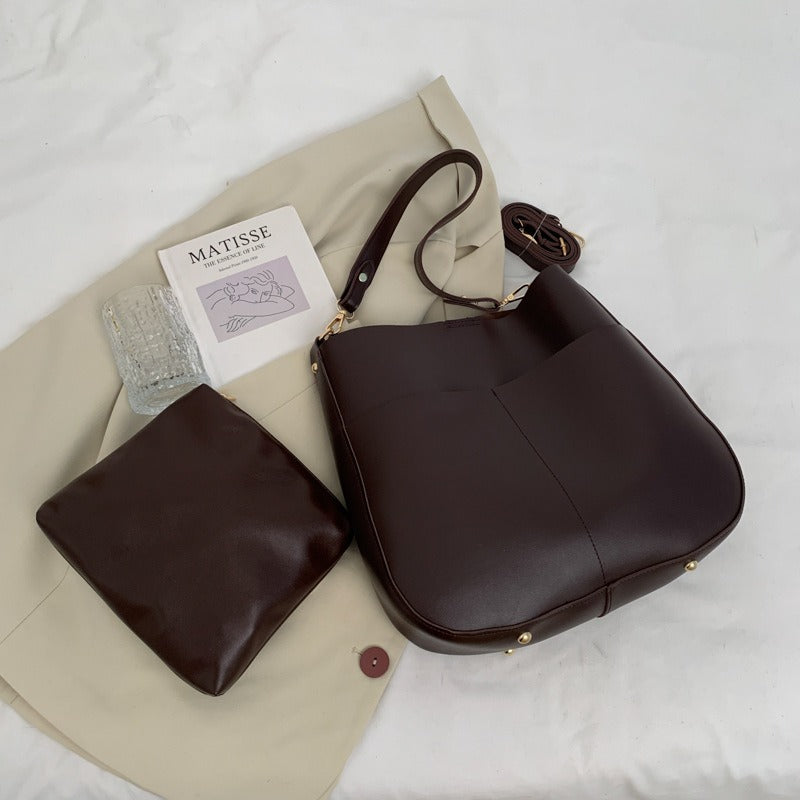 Umhängetasche aus Kunstleder im minimalistischen Stil für Frauen - Teresa