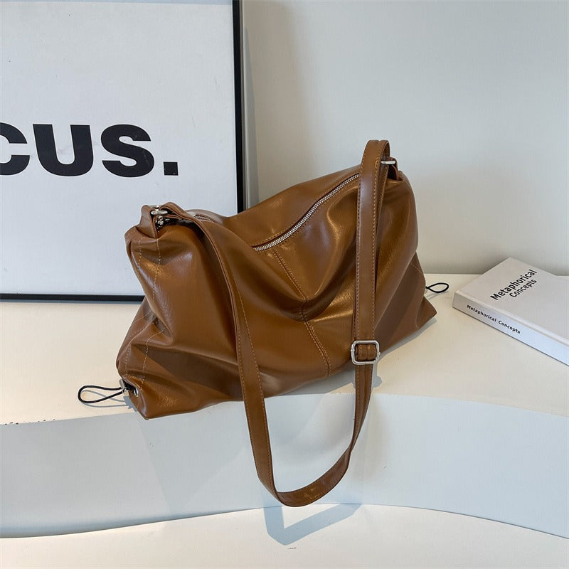 Damen-Umhängetasche mit Ledereffekt im fließenden Stil - Léa