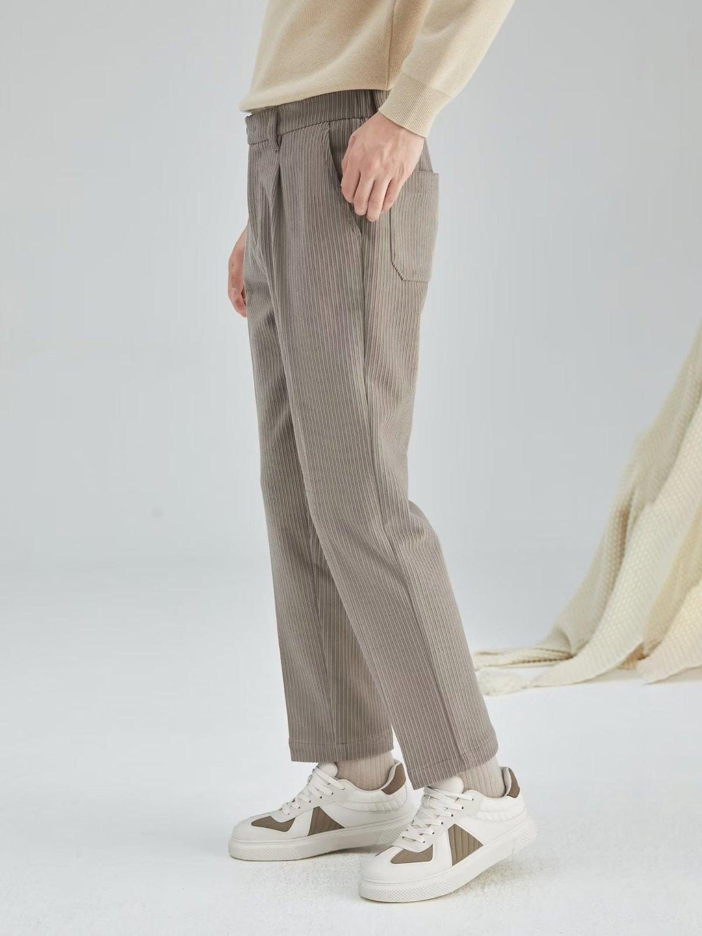 Gerade geschnittene Herren-Rippstrickhose - Eddy