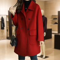 Ingrid | Damen Elegante Zweireihiger Jacke in Rot