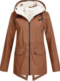 Jacke mit Kapuze und Reißverschluss - Anna in Braun