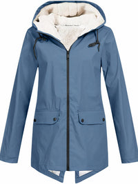 Jacke mit Kapuze und Reißverschluss - Anna in Himmelblau