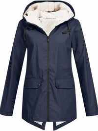 Jacke mit Kapuze und Reißverschluss - Anna in Marineblau