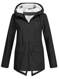 Jacke mit Kapuze und Reißverschluss - Anna in Schwarz