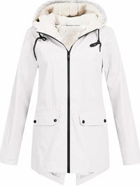 Jacke mit Kapuze und Reißverschluss - Anna in Weiß