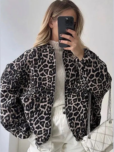 Jacke mit Leopardenmuster für Frauen - Lanie