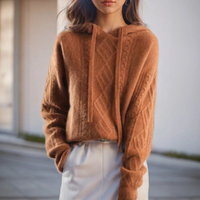Jamie | Kuscheliger Strick Hoodie in Braun