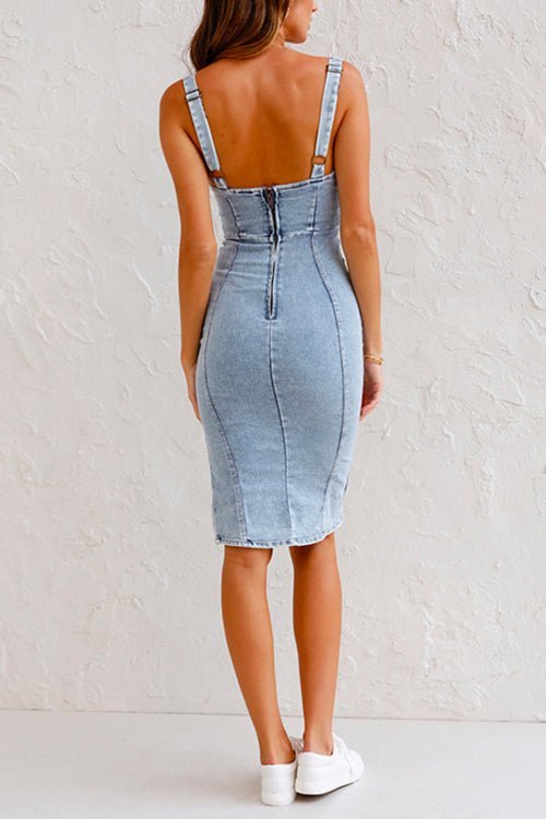 Ärmelloses Denim-Kleid für Damen