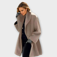 Adelheid® | Premium Winddichter Wollmantel in Khaki