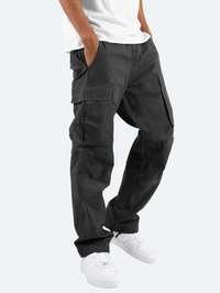 Jay | Herren Cargo-Hose mit Taschen Kordelzug in Schwarz
