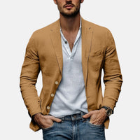 Lorenzio™ | Eleganter Sommerblazer aus leichtem Leinen in Braun