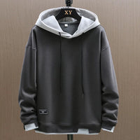 Jens | Herren Lässiger Zwei-Ton Hoodie in Grau