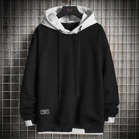 Jens | Herren Lässiger Zwei-Ton Hoodie in Schwarz