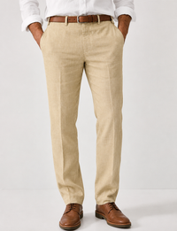 Jero | Herren Elegante Freizeithose Schmale Passform in Beige