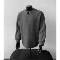 Jonas | Herren Grobstrick Pullover mit V-Kragen in Grau