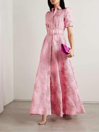 Celina | Kleid mit kurzen Puffärmeln in Rosa