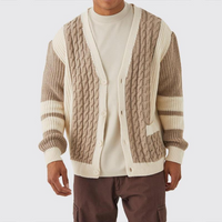 Tom Jacquard Cardigan in Kastanienbraun