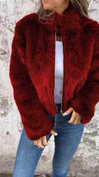 Kunstfell-Jacke - Suus in Rot