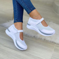 Mary Jane - Atmungsaktive Sportschuhe | Lässige, stilvolle Mesh-Schuhe | Sportliche Sneakers Damen in Weiß
