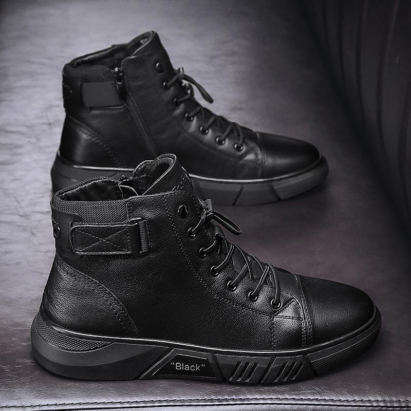 Schwarze Handgemachte Lederstiefel - NoirCraft