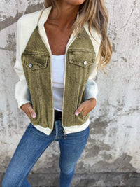 Stilvolle Damen Denim jacke in Grün