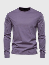 Pullover Herren Langarmshirt Rundhals | Basic Style in Lila