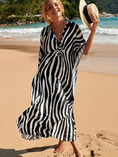 Kay® | Strandkleid mit Zebra-Print und V-Ausschnitt