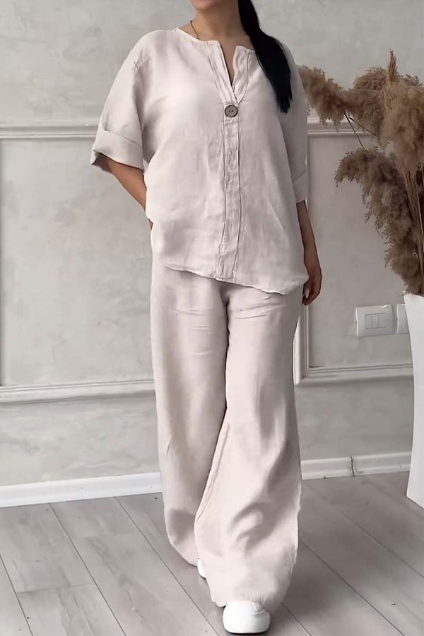 Langärmeliges Oberteil und Hosen-Set für Damen