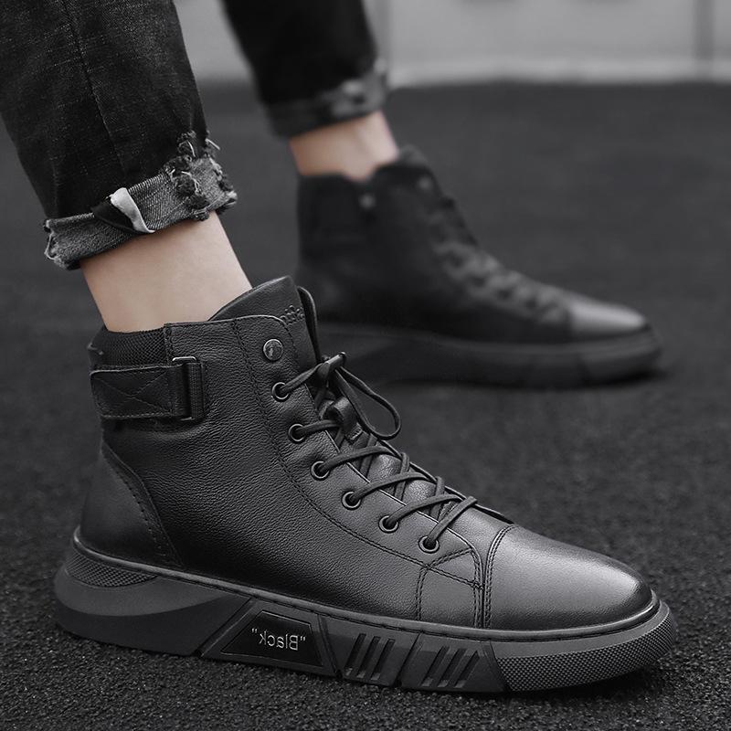 Schwarze Handgemachte Lederstiefel - NoirCraft