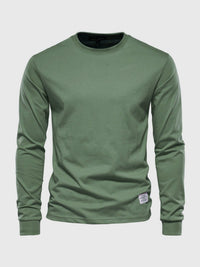 Pullover Herren Langarmshirt Rundhals | Basic Style in Grün