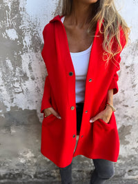 Lässige Kapuzenjacke für Frauen - Valma in Rot
