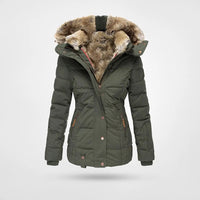 Julia | Damen Winter Gesteppte Kunstfelljacke in Grun