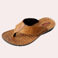 Julius | Herren bequeme sommerliche Slipper in Hellbraun