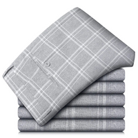 Dominic | Herren Kariert Hose | Stretch in Grau