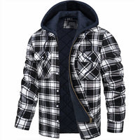 Karierte Winterjacke für Männer - McKenzie in Schwarz/Weiß
