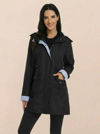 Karin | Damen Wasserabweisende Windbreaker Regenjacke in Schwarz