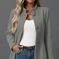 Karoline | Langer Eleganter Trenchcoat in Grau