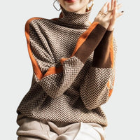 Lara | Damen Gestrickter Rollkragenpullover in Orange