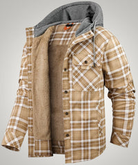 Henry | Herren Gefütterte Karierte Hemdjacke in Khaki