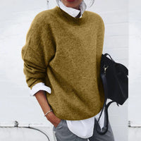 Damen Lässig Langarm Pullover | Warm in Khaki