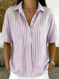 Kirra | Sportliche Polokragen Bluse in Lila