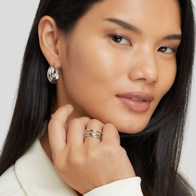 Kiya Geschichteter Silberring