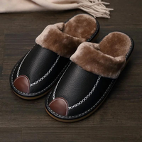 Klassische Herren-Sandalen aus warmem Leder - Jimm in Schwarz/Braun