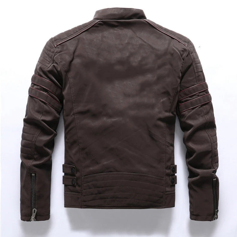 Klassische Luxus-Bikerjacke für Herren | Reißverschluss