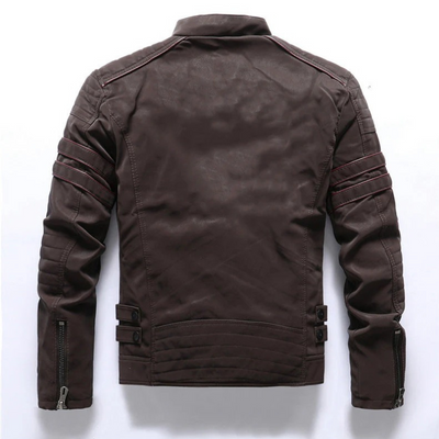Klassische Luxus-Bikerjacke für Herren | Reißverschluss