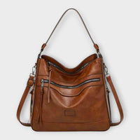 Brava - Klassische Retro-Schultertasche in Braun